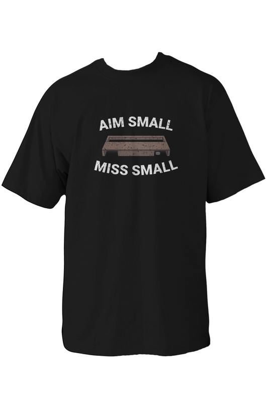 Aim Small Miss Small 90s Throwback Tee Black | Barn Garb Hockey Threads