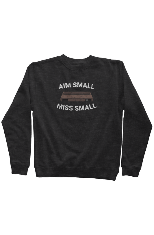 Aim Small Miss Small Rinkside Crewneck Sweatshirt Charcoal | Barn Garb Hockey Threads