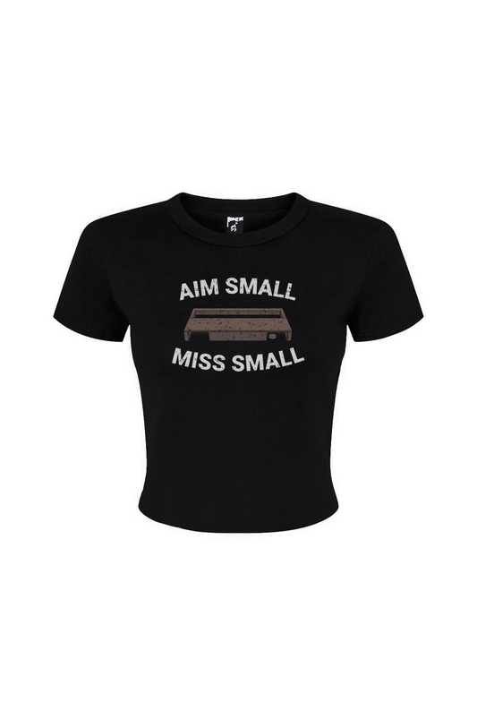 Barn Babe Aim Small Miss Small Baby Tee Black | Barn Garb Hockey Threads