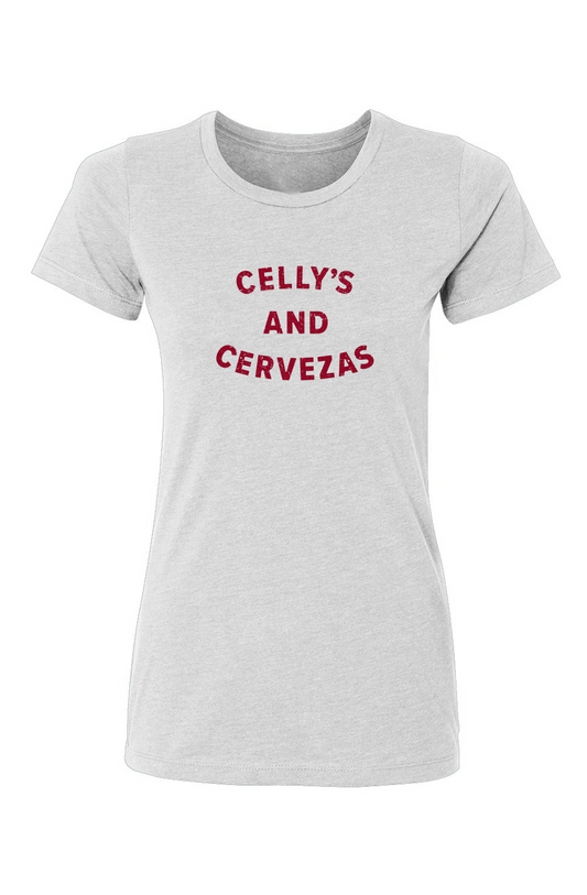 Barn Babe Celly's and Cervezas Tee White | Barn Garb Hockey Threads
