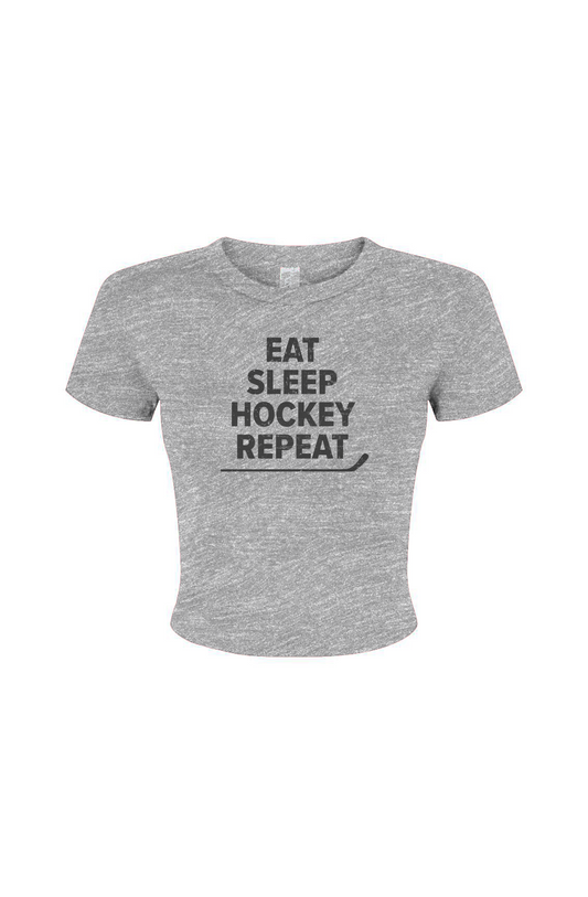 Barn Babe Eat Sleep Hockey Baby Tee Grey | Barn Garb Hockey Threads