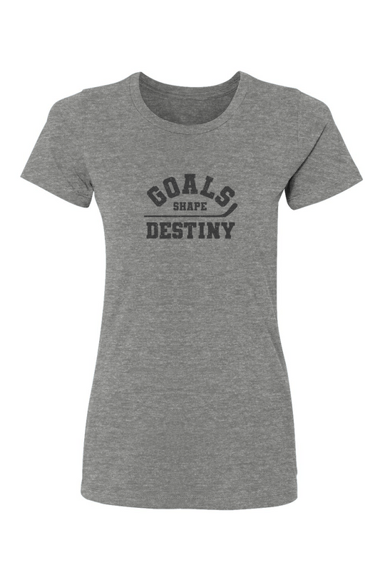 Barn Babe Goals Shape Destiny Tee Grey | Barn Garb Hockey Threads