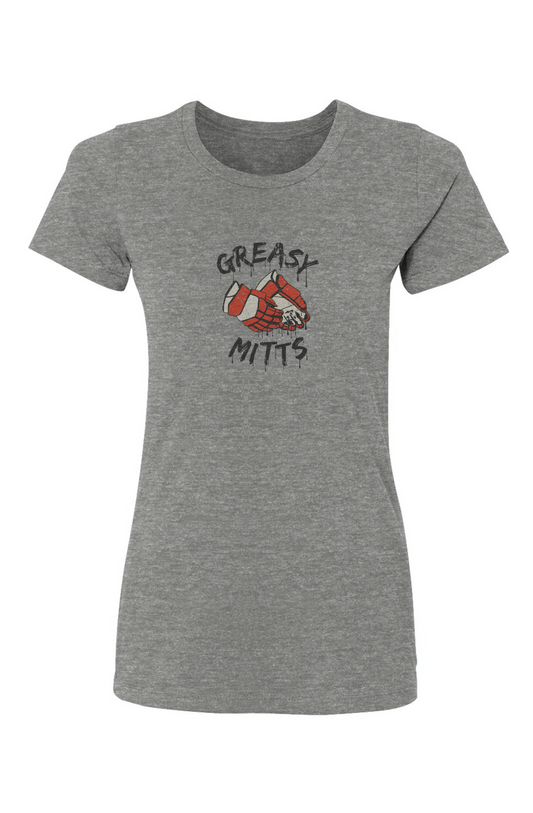 Barn Babe Greasy Mitts Tee Grey | Barn Garb Hockey Threads