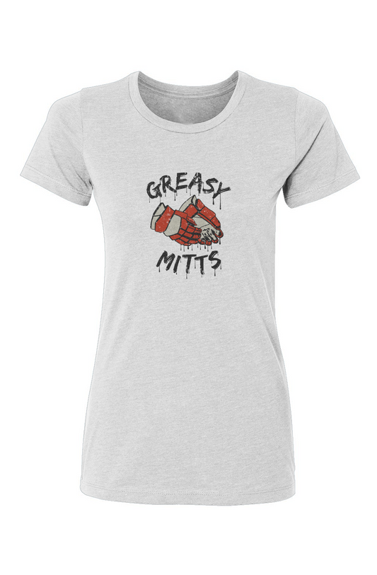 Barn Babe Greasy Mitts Tee White | Barn Garb Hockey Threads