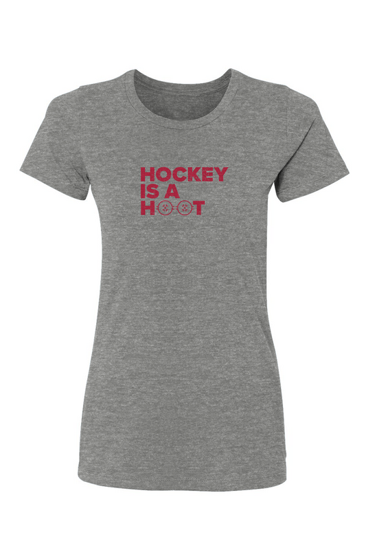 Barn Babe Hockey is a Hoot Tee Grey | Barn Garb Hockey Threads