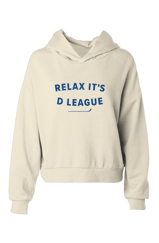 Barn Babe Relax it's D League Hip-Height Hoodie Bone | Barn Garb Hockey Threads