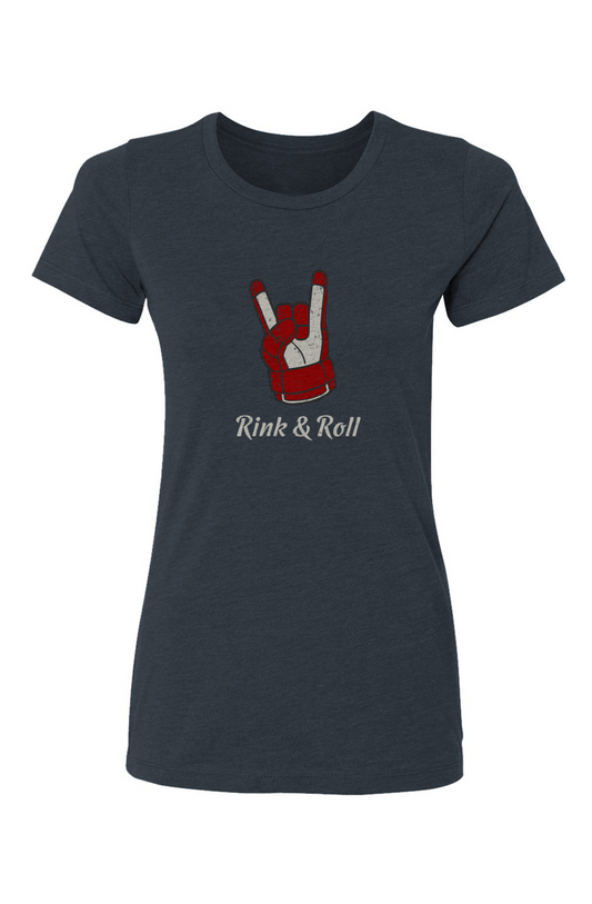 Barn Babe Rink & Roll Tee Navy Blue | Barn Garb Hockey Threads