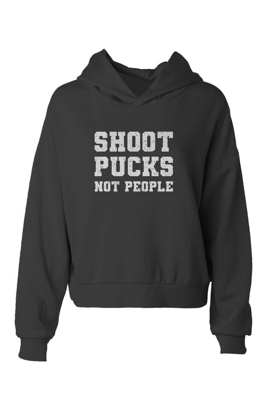 Barn Babe Shoot Pucks Not People Hip-Height Hoodie Black | Barn Garb Hockey Threads
