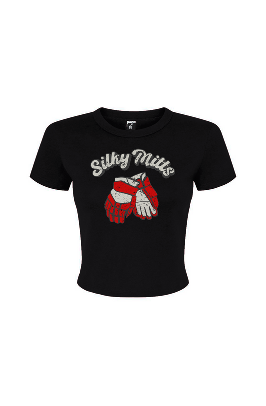 Barn Babe Silky Mitts Baby Tee Black | Barn Garb Hockey Threads