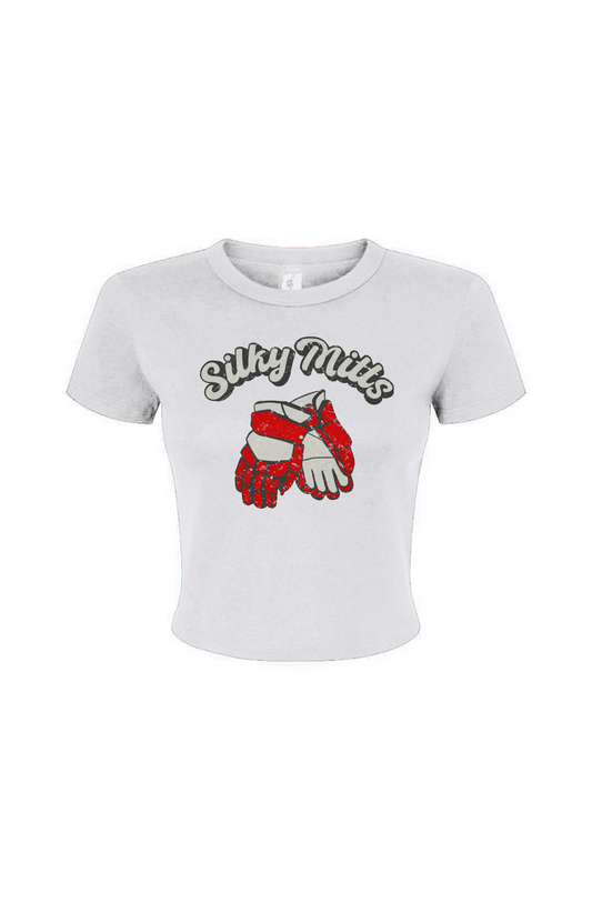 Barn Babe Silky Mitts Baby Tee White | Barn Garb Hockey Threads