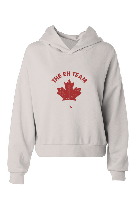 Barn Babe The Eh Team Hip-Height Hoodie White | Barn Garb Hockey Threads