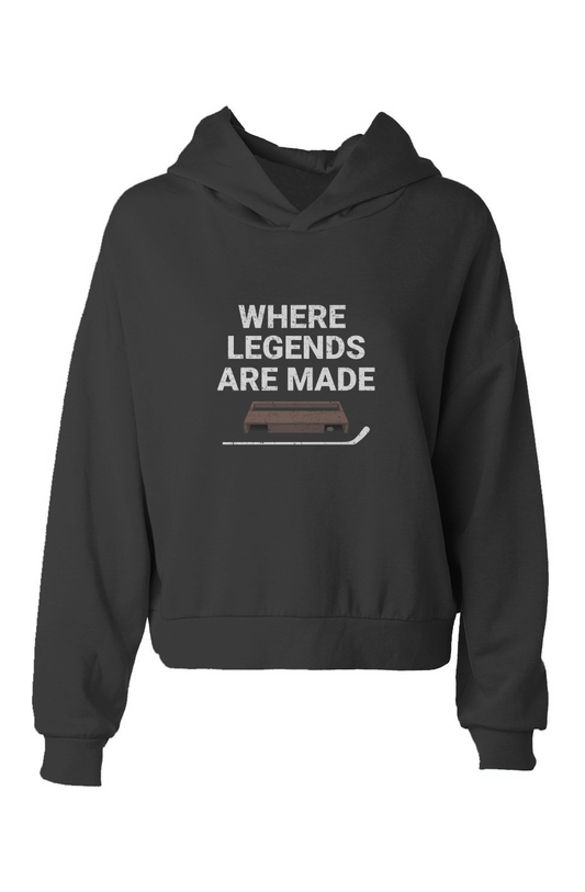 Barn Babe Where Legends Are Made Hip-Height Hoodie Black | Barn Garb Hockey Threads