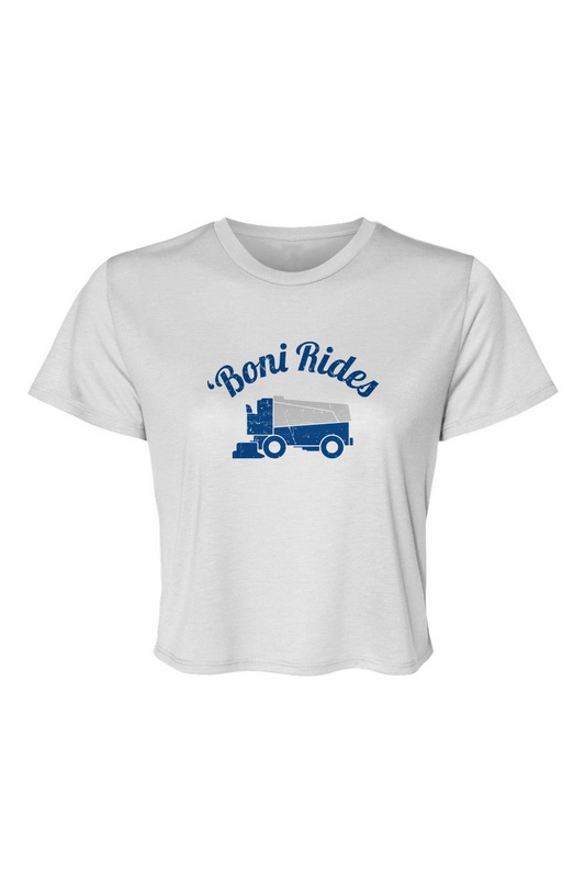Barn Beauty Boni' Rides Cropped Tee White | Barn Garb Hockey Threads