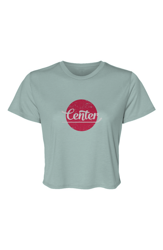 Barn Beauty Center Dot Cropped Tee Ice Blue | Barn Garb Hockey Threads