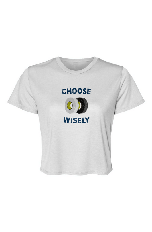 Barn Beauty Choose Wisely Cropped Tee White | Barn Garb Hockey Threads