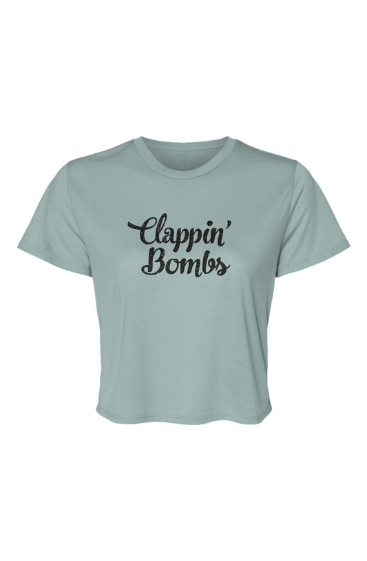 Barn Beauty Clappin' Bombs Cropped Tee Ice Blue | Barn Garb Hockey Threads