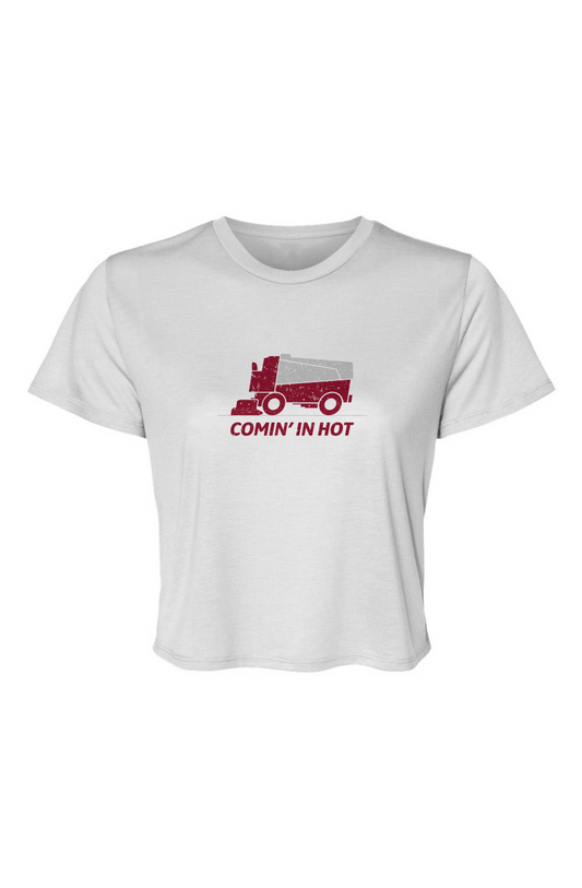 Barn Beauty Comin' in Hot Cropped Tee White | Barn Garb Hockey Threads