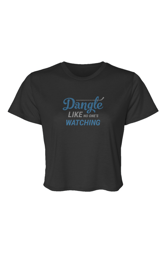 Barn Beauty Dangle Like No One's Watching Cropped Tee Black | Barn Garb Hockey Threads
