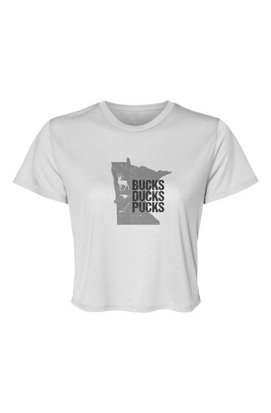 Barn Beauty Minnesota Hunting Cropped Tee White | Barn Garb Hockey Threads
