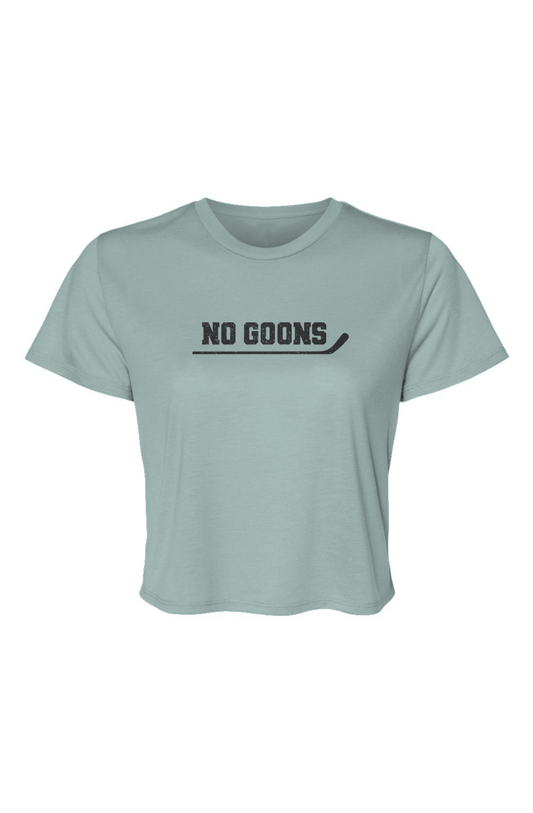 Barn Beauty No Goons Cropped Tee Ice Blue | Barn Garb Hockey Threads