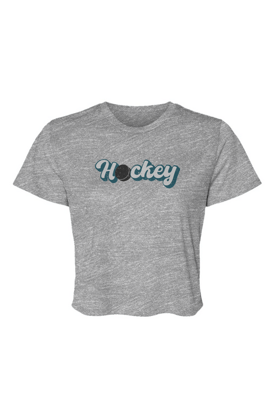 Barn Beauty Puckin' Script Cropped Tee Grey | Barn Garb Hockey Threads