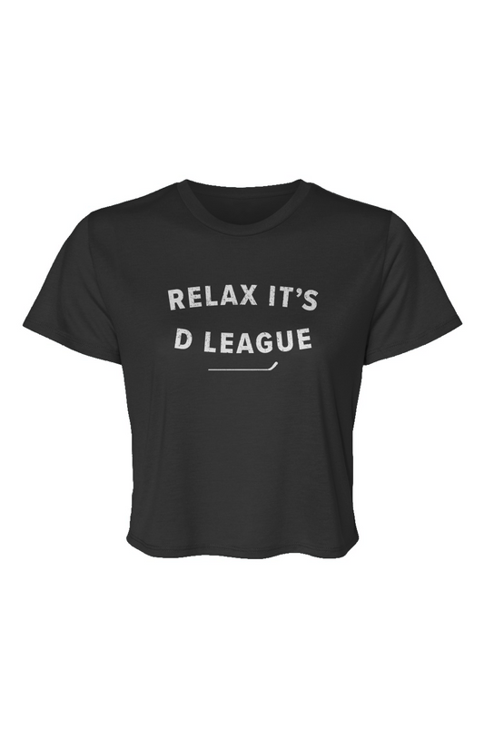 Barn Beauty Relax it's D League Cropped Tee Black | Barn Garb Hockey Threads