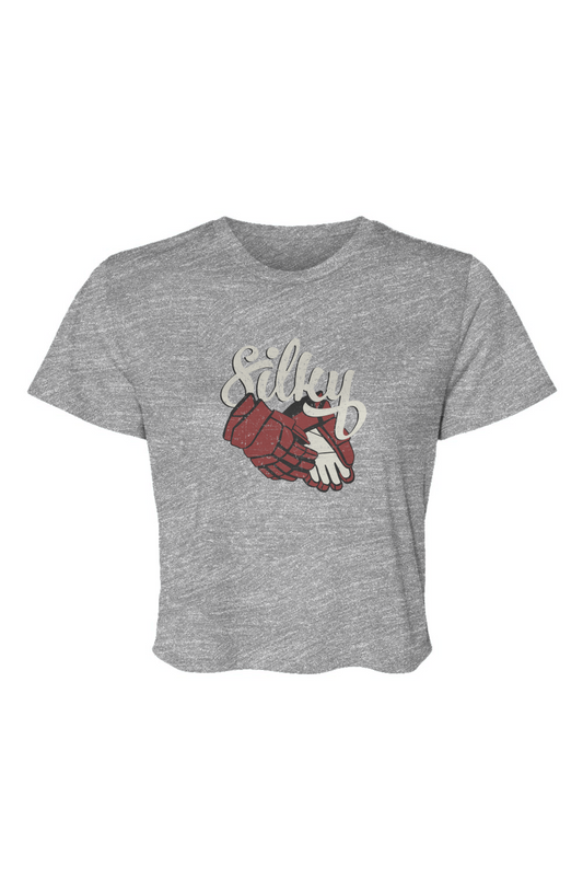 Barn Beauty Silky Cropped Tee Grey | Barn Garb Hockey Threads