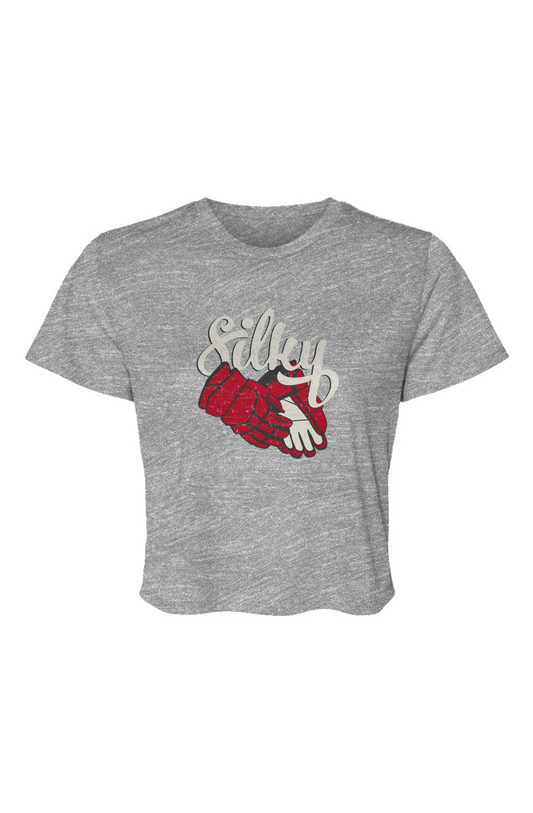Barn Beauty Silky Cropped Tee Grey | Barn Garb Hockey Threads