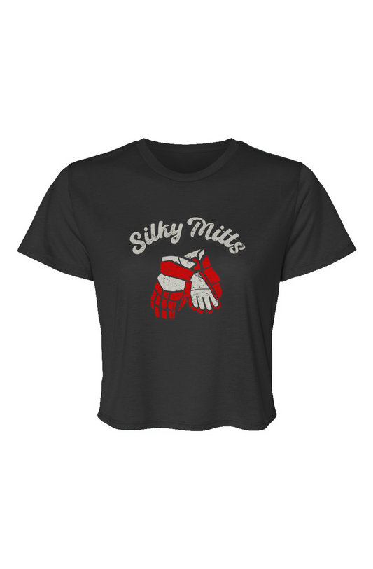 Barn Beauty Silky Mitts Cropped Tee Black | Barn Garb Hockey Threads