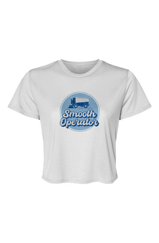 Barn Beauty Smooth Operator Rink Badge Cropped Tee White | Barn Garb Hockey Threads