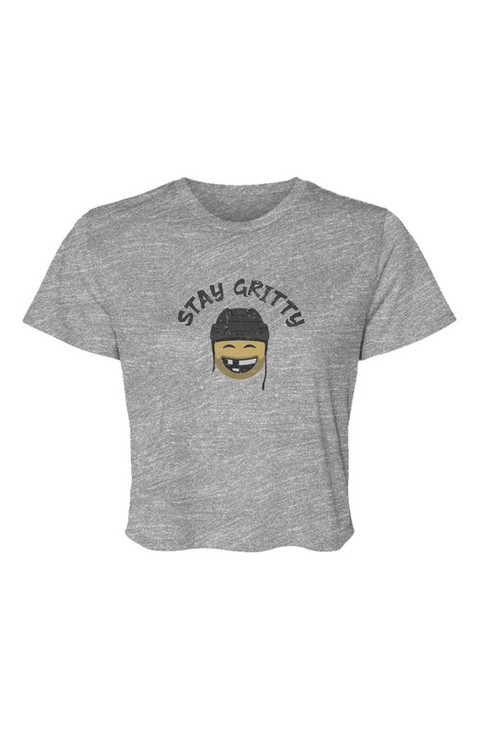 Barn Beauty Stay Gritty Cropped Tee Grey | Barn Garb Hockey Threads