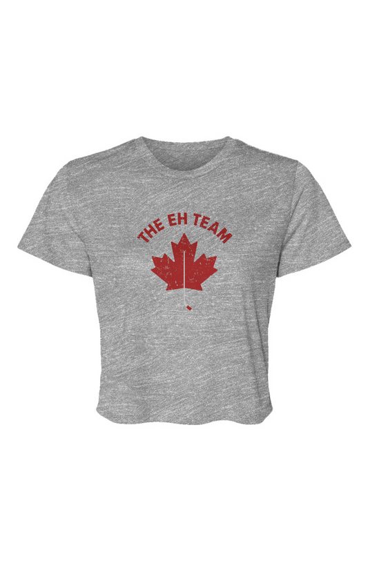Barn Beauty The Eh Team Cropped Tee Grey | Barn Garb Hockey Threads