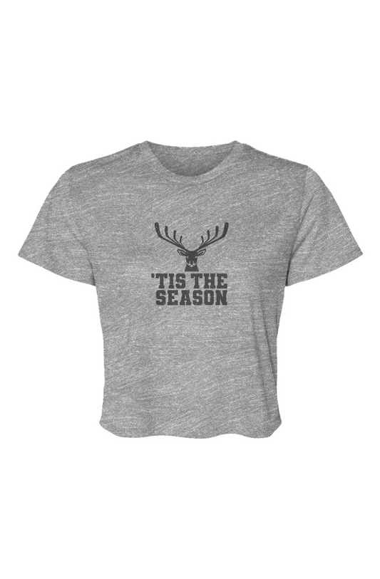 Barn Beauty 'Tis the Season Cropped Tee Grey | Barn Garb Hockey Threads