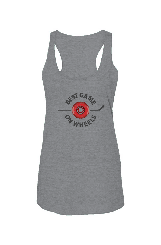 Best Game on Wheels Racerback Barn Tank Grey | Barn Garb Hockey Threads