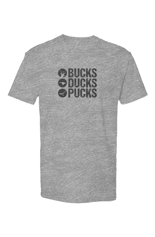 Bucks Ducks Pucks Breakaway Performance Tee Grey | Barn Garb Hockey Threads