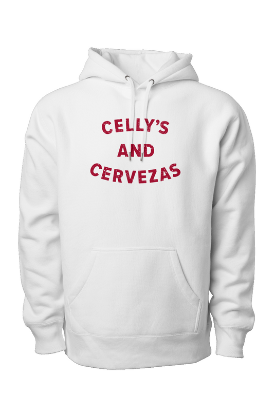 Celly's and Cervezas Legend Heavyweight Hoodie White | Barn Garb Hockey Threads