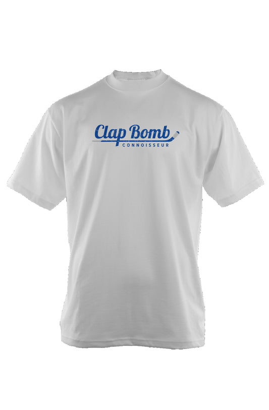 Clap Bomb Connoisseur Stick 90s Throwback Tee White | Barn Garb Hockey Threads