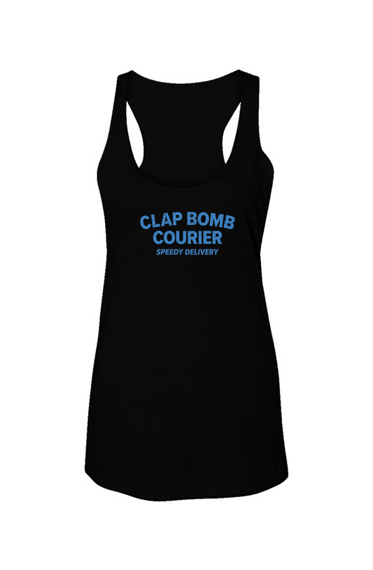 Clap Bomb Courier Racerback Barn Tank Black | Barn Garb Hockey Threads