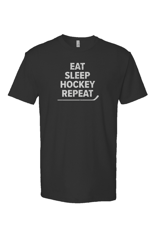 Eat Sleep Hockey Breakaway Performance Tee Black | Barn Garb Hockey Threads