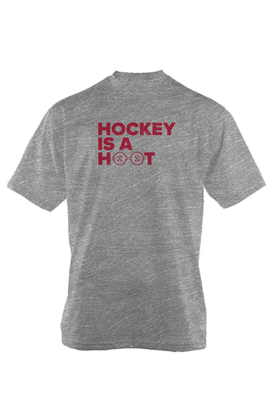 Hockey is a Hoot 90s Throwback Tee Grey | Barn Garb Hockey Threads
