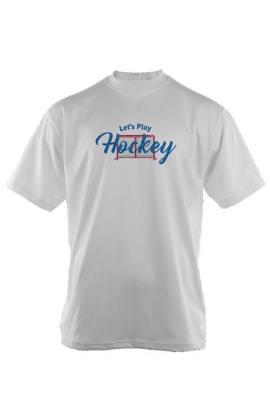 Let's Play Hockey 90s Throwback Tee White | Barn Garb Hockey Threads