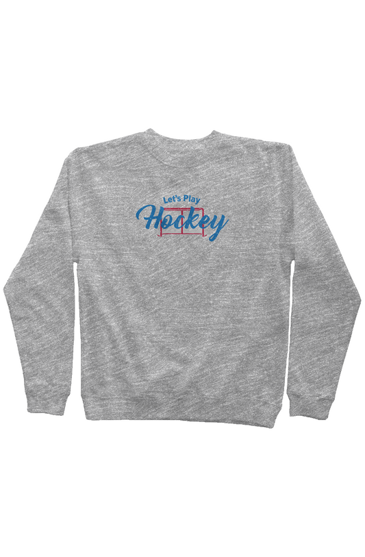 Let's Play Hockey Rinkside Crewneck Sweatshirt Grey | Barn Garb Hockey Threads