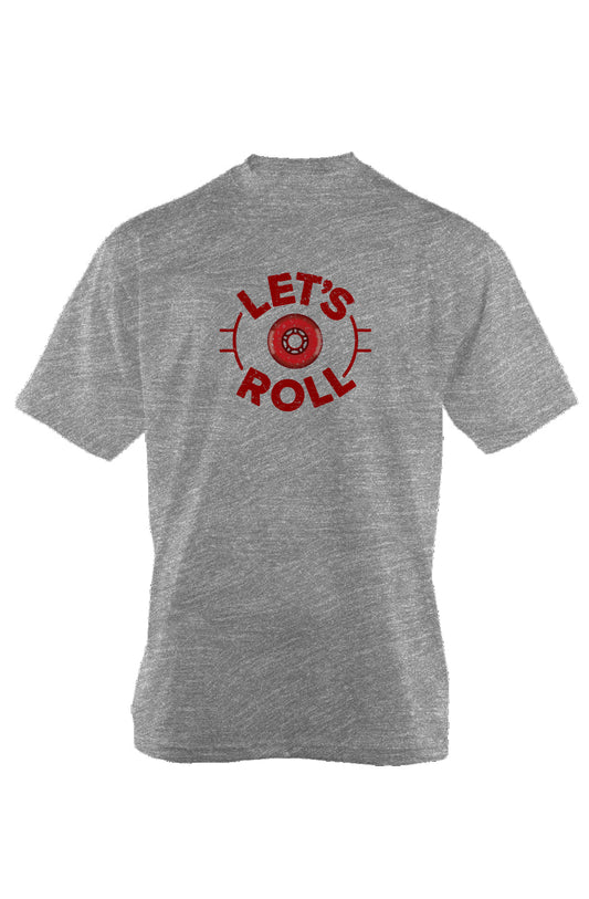 Let's Roll Circle 90s Throwback Tee Grey | Barn Garb Hockey Threads