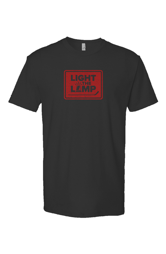 Light the Lamp Badge Breakaway Performance Tee Black | Barn Garb Hockey Threads