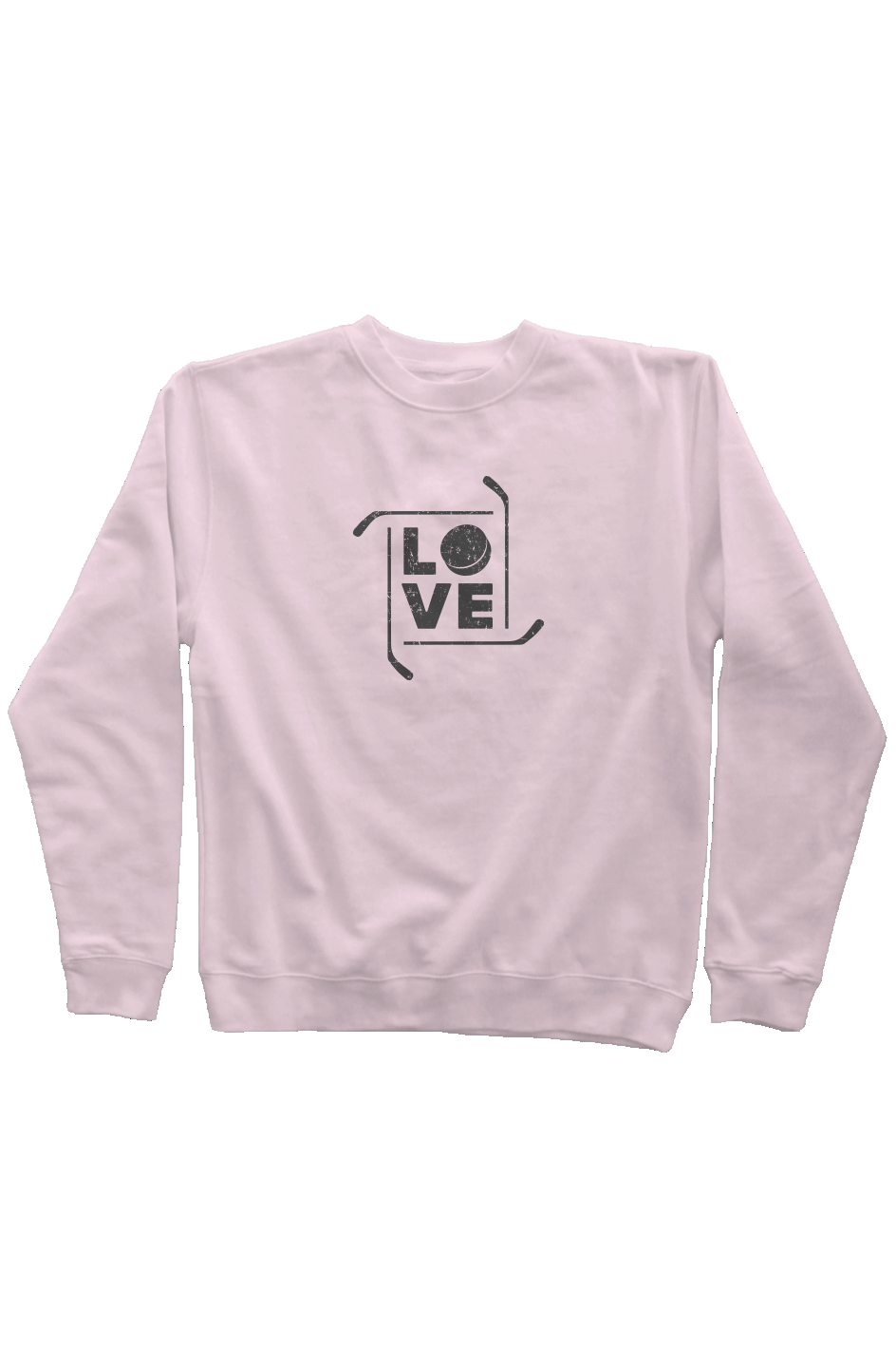 Love the Game Rinkside Crewneck Sweatshirt Pink | Barn Garb Hockey Threads