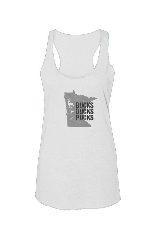 Minnesota Hunting Racerback Barn Tank White | Barn Garb Hockey Threads
