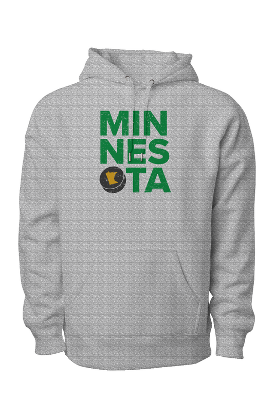 Minnesota Puck Legend Heavyweight Hoodie Grey | Barn Garb Hockey Threads
