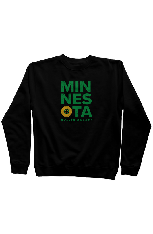 Minnesota Roller Rinkside Crewneck Sweatshirt Black | Barn Garb Hockey Threads