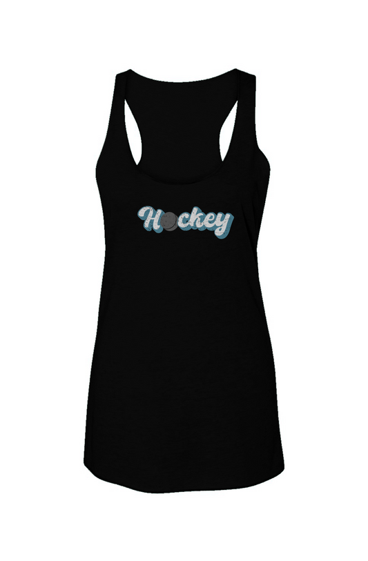 Puckin' Script Racerback Barn Tank Black | Barn Garb Hockey Threads