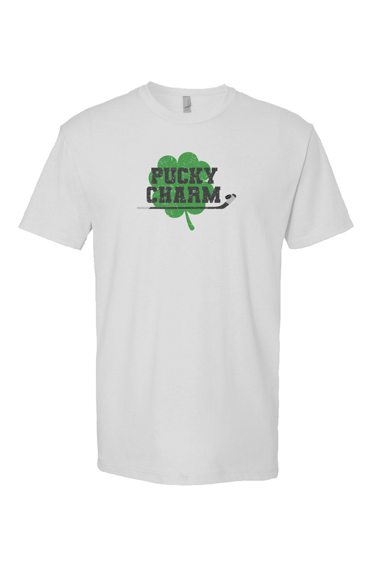 Pucky Charm Breakaway Performance Tee White | Barn Garb Hockey Threads